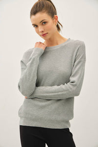 The Hollis Lightweight Knit Pullover: Lt Grey – Relaxed Crewneck Sweater