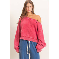 Easy Going Off Shoulder French Terry Sweatshirt