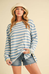 Onida Stripe Top: Blue/White