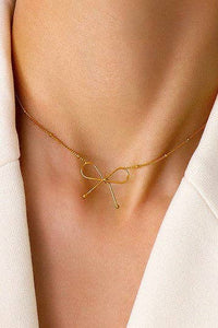 The Colette Bow Necklace – 18K Gold Dipped Waterproof Stainless Steel Dainty Chain