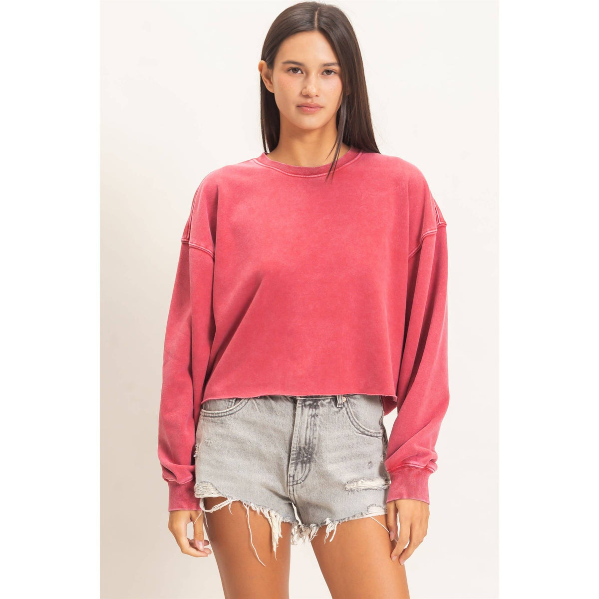 The Reset Mineral Wash Cropped Sweatshirt