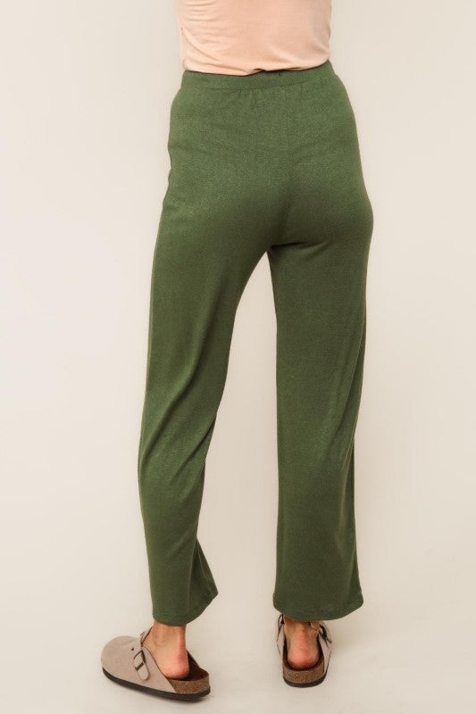 Evergreen Cozy Hacci Lounge Set – Soft Knit Top & Straight-Leg Pant Duo | Northern Belle Boutique