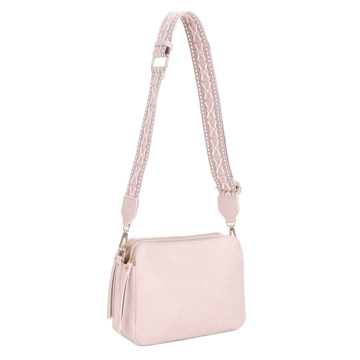 Harper Ridge 3-Compartment Crossbody Bag with Patterned Guitar Strap
