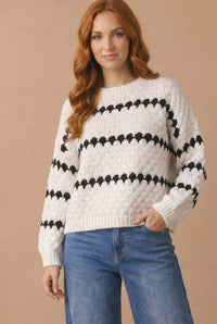 Black & White Affair Sweater: Ivory/ Black