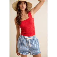 The Poppy Jacquard Tank: Red