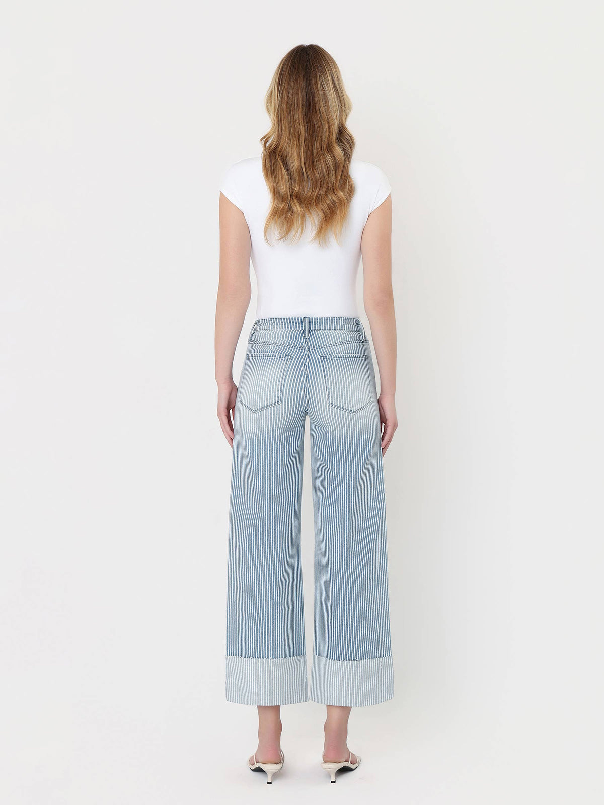 Ververt "Olive" Stripe Wide Leg Jeans