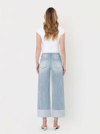 Ververt "Olive" Stripe Wide Leg Jeans