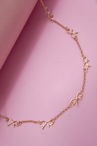 Maribelle Double Bow Station Necklace – Gold Plated Tarnish-Free Jewelry