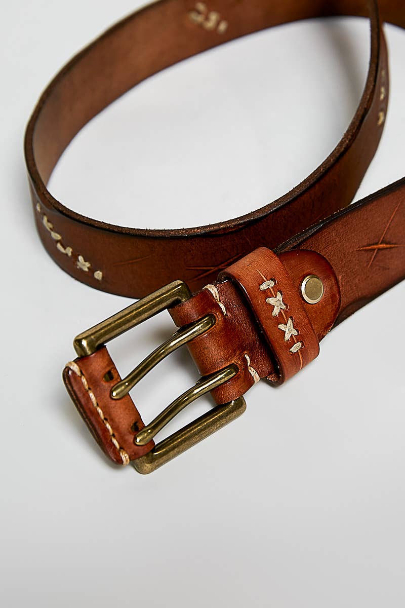 The Dakota Genuine Leather Double Buckle Belt