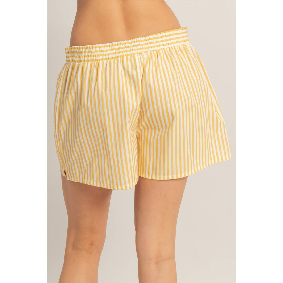The Lemonade Stripe Shorts: Yellow – Cotton Pull On Coastal Summer Boxer Shorts