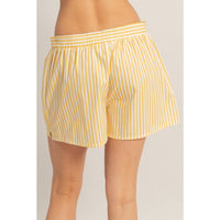 The Lemonade Stripe Shorts: Yellow – Cotton Pull On Coastal Summer Boxer Shorts