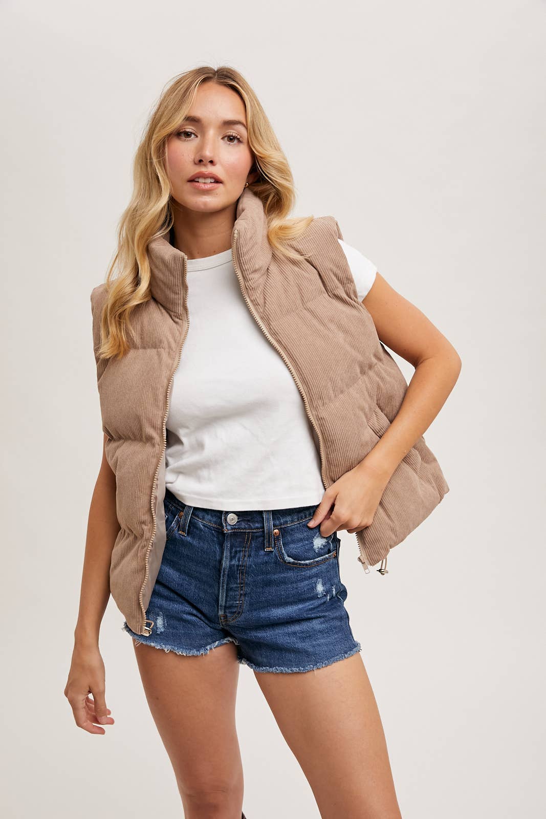 Lindy Corduroy Puffer Vest