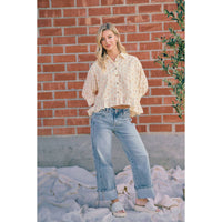 The Sutton Vintage Wash Side Seam Cuffed Straight Jeans