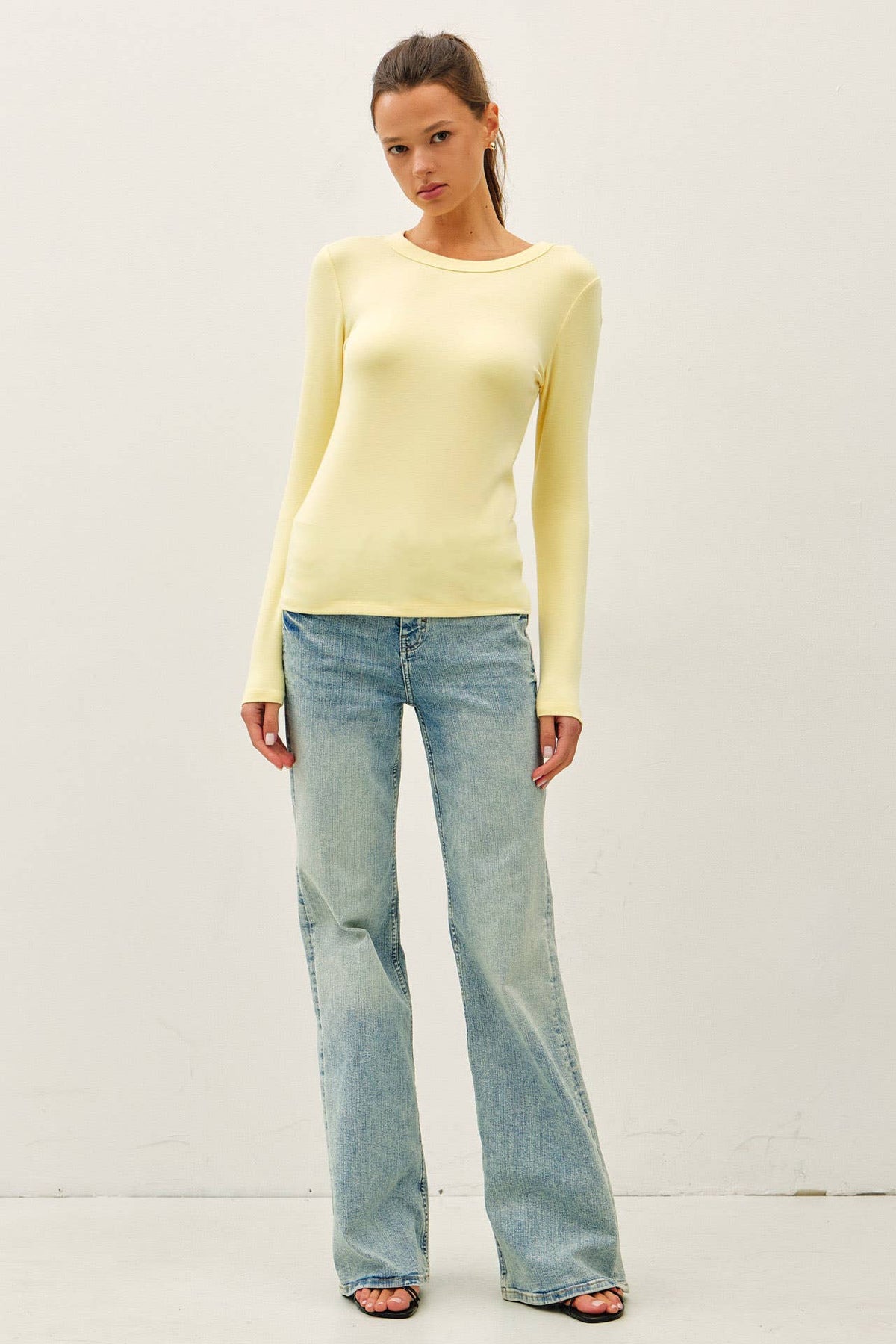 The Clara Long Sleeve Knit Tee – Essential Round Neck Layering Top