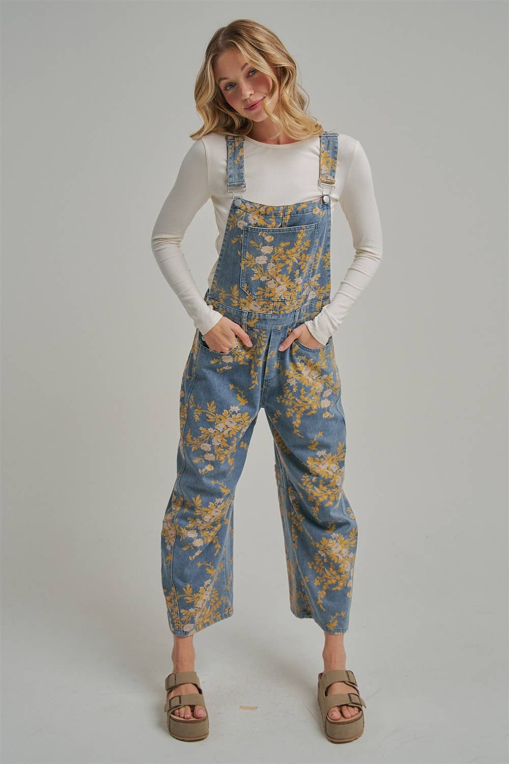 The Golden Hour Floral Denim Overalls