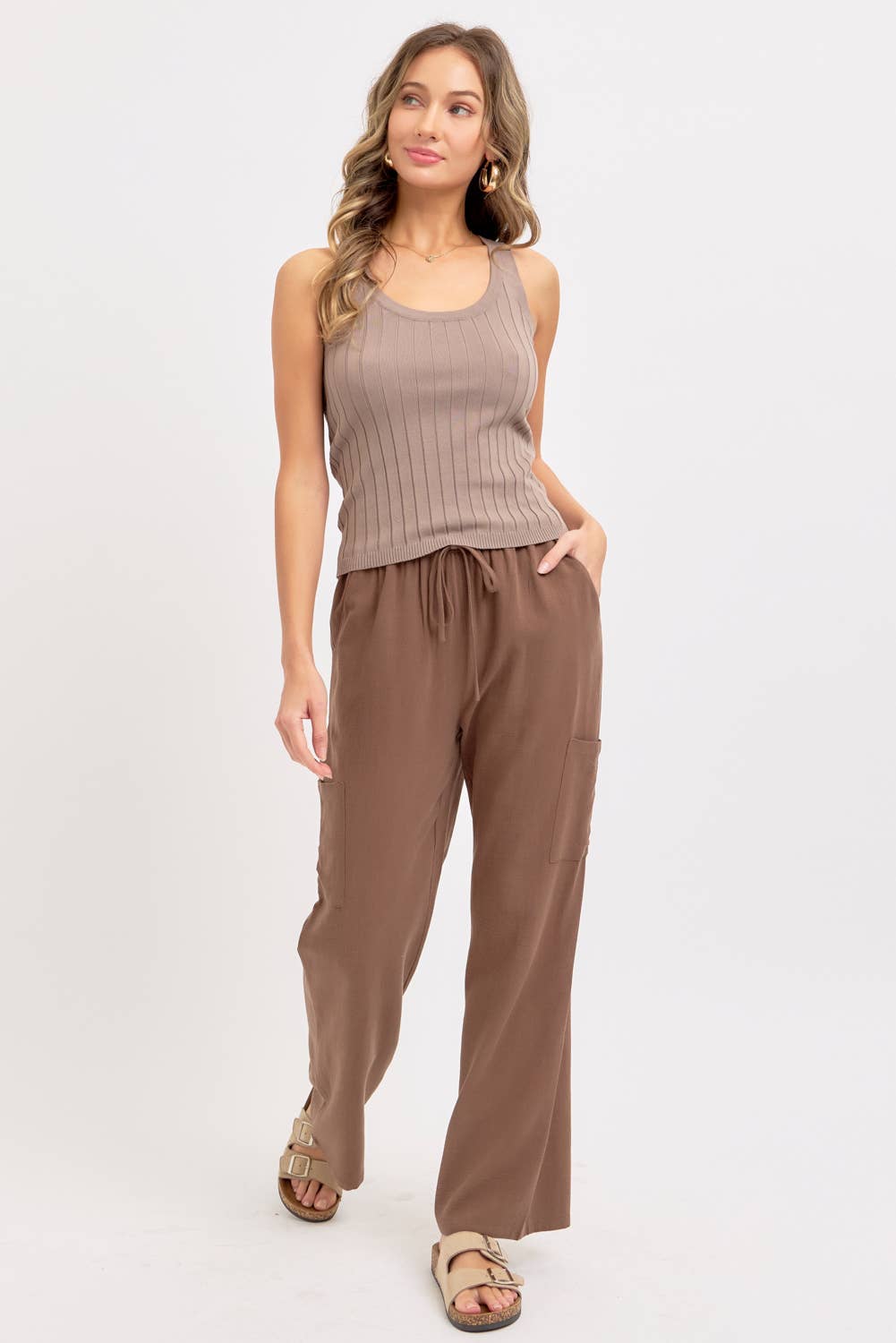 The Cocoa Linen Blend Pull-On Pants