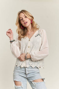 Charlotte Lace Blouse: Beige