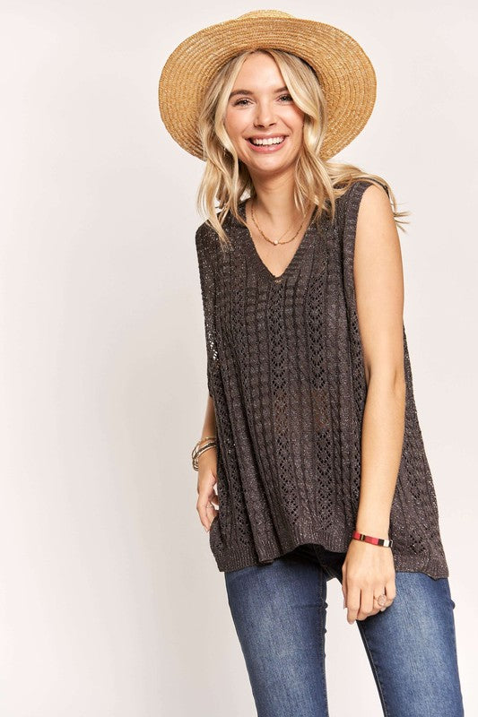 Lindsay Light Weight Loose Fit Sweater Vest