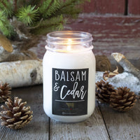 13 oz Mason Jar Candle: Balsam & Cedar