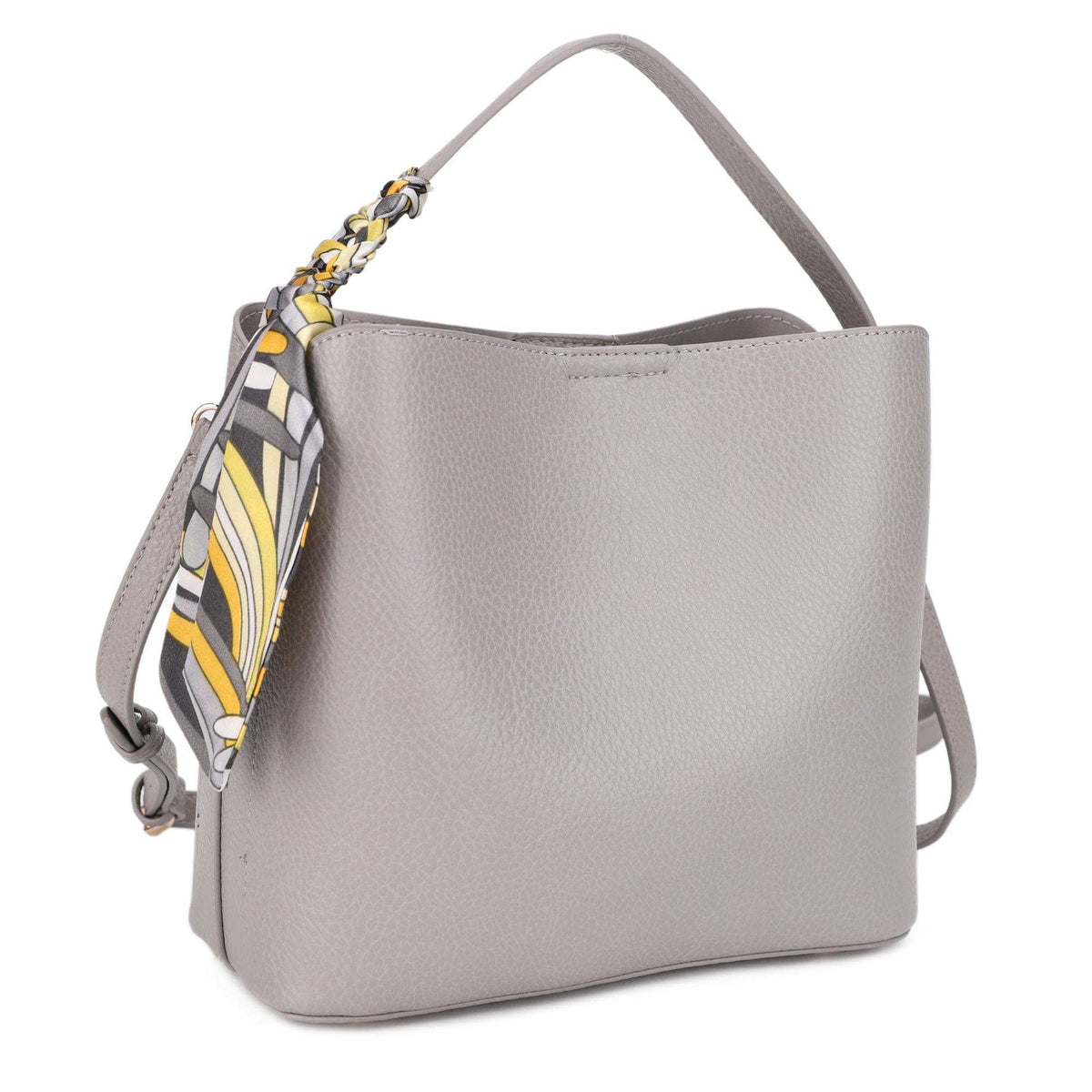 Shia Bucket/Crossbody Bag With Scarf