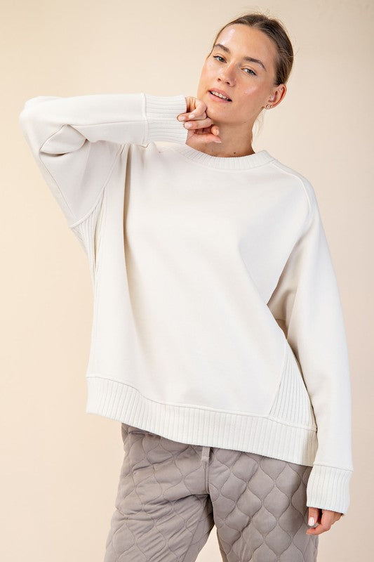 Valerie Hybrid Crew Neck Pullover