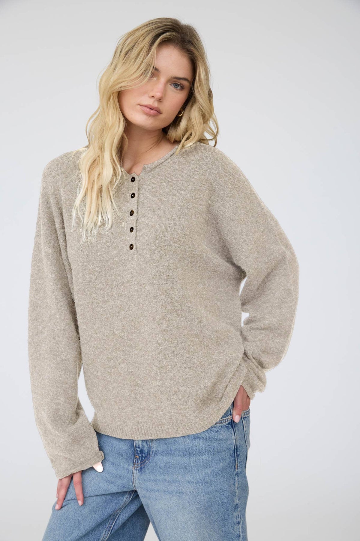 Slow Morning Henley Sweater