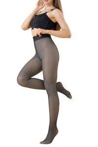 Everly Thermal Fleece Lined Tights – Winter Warm Compression Leggings, Sheer Look Pantyhose