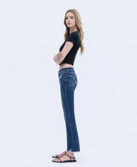 HIGH RISE FRAYED HEM KICK FLARE JEANS T5414: CHEMICAL MOOD / 24