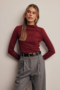 After Hours Lace Top: Burgundy