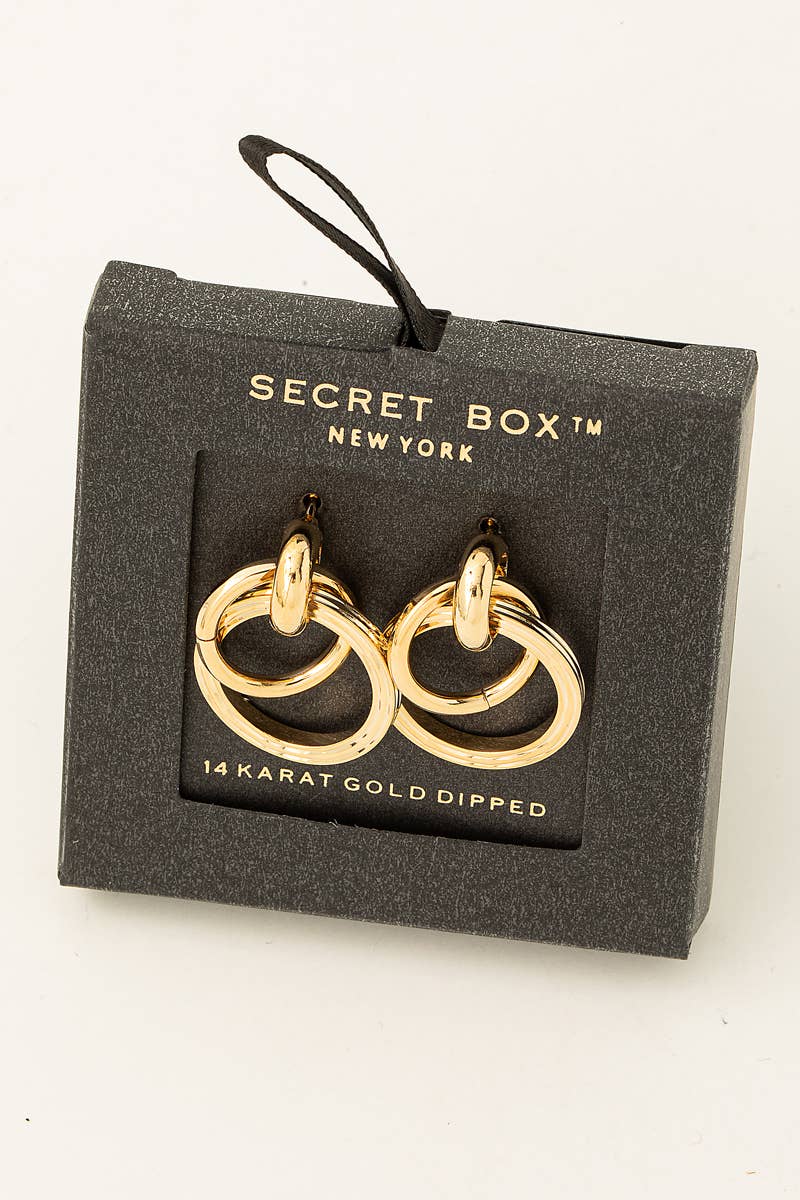 Everly Linked Circle Drop Earrings – Gold Dipped
