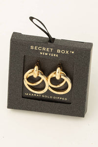 Everly Linked Circle Drop Earrings – Gold Dipped