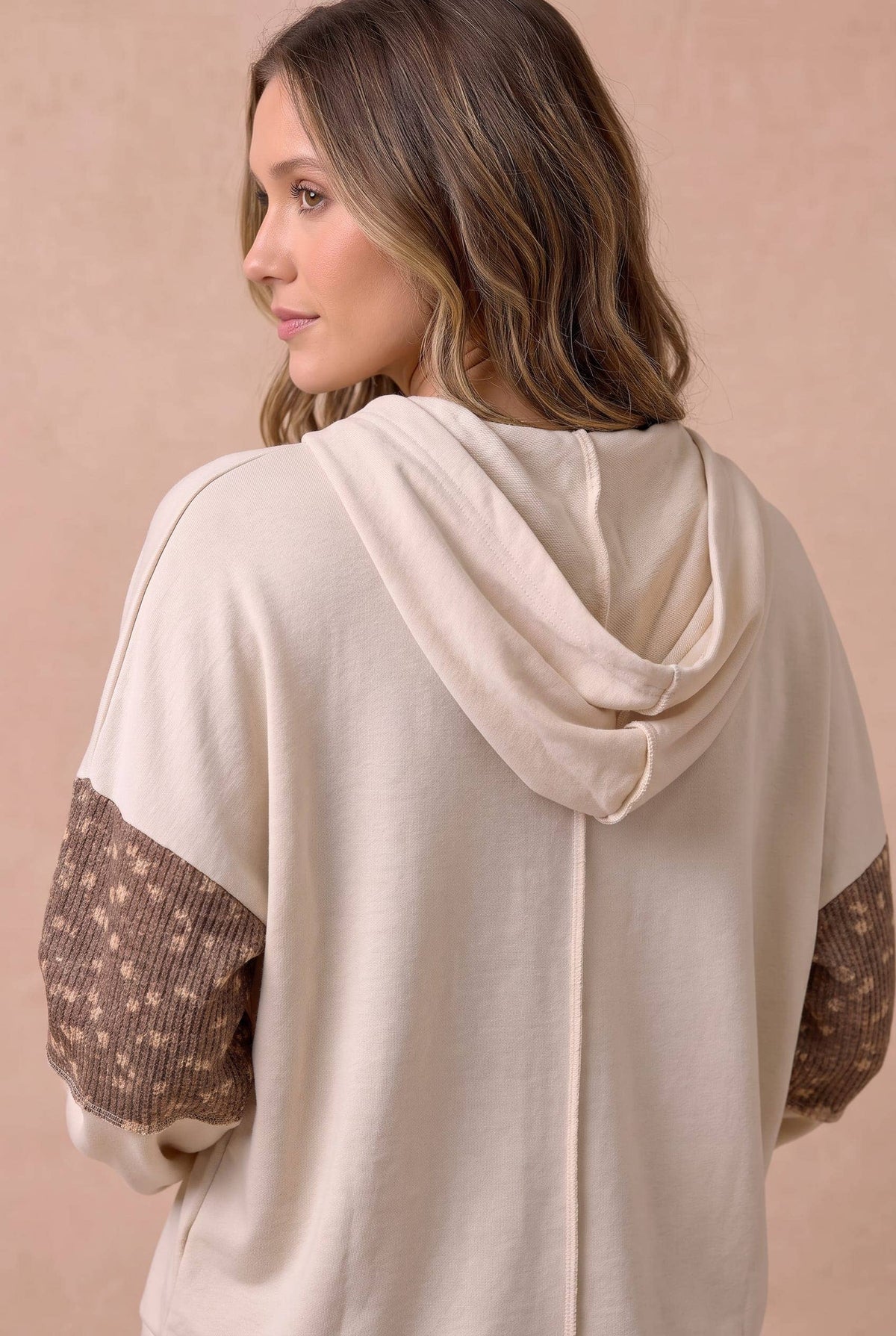 Patch Things Up Floral Hoodie: Oatmeal