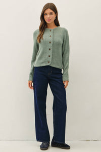 Better Together Braided Cardigan: Sage