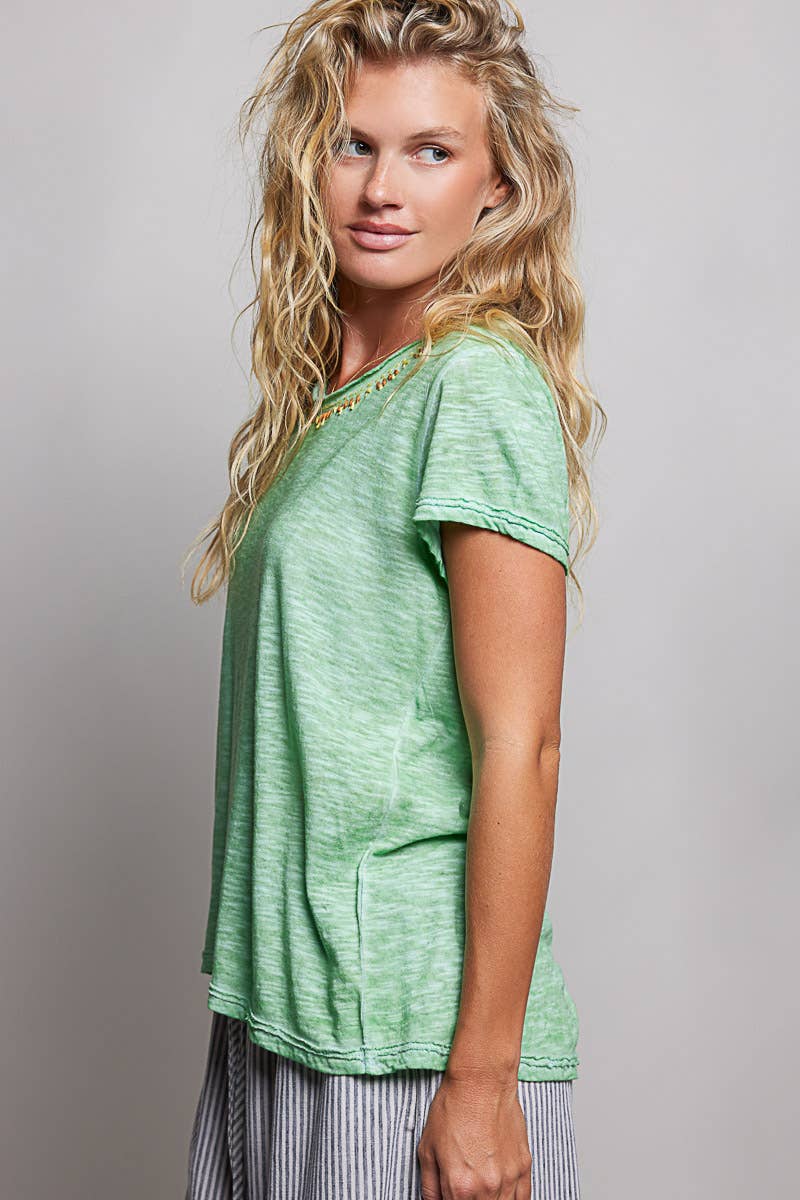 Everyday Lightweight Relaxed Fit Hand-Stitched Knit Top: Black / L