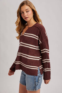 The Right Stripe Sweater: Chestnut