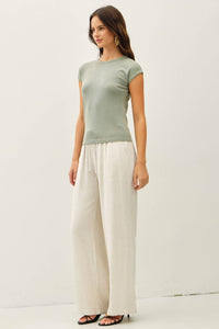 The Hollis Ribbed Cap Sleeve Tee – Fitted Lightweight Everyday Essential T-Shirt for Women