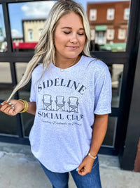 Side Line Social Club Graphic Tee: White Fleck