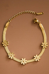 18K Gold Plated Waterproof Stainless Steel Daisy Chain Bracelet