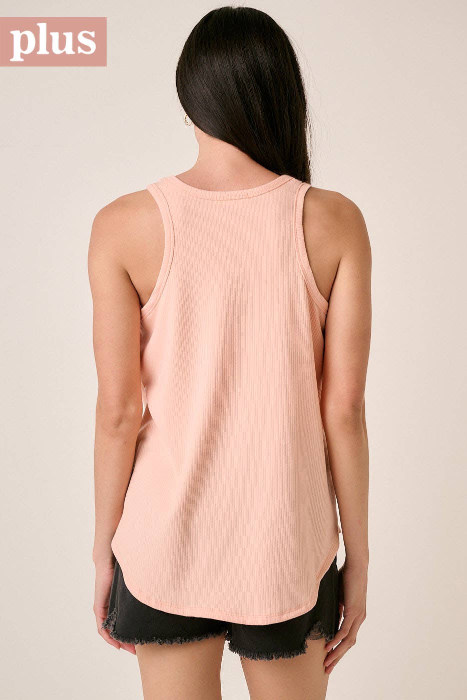 The Rylie Plus Ribbed Tank – Curved Hem Sleeveless Knit (XL-2X)