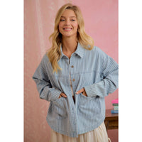 Blue Skies Ahead Striped Shacket