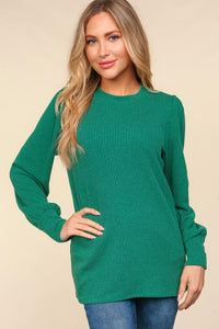 Essential Texture Long Sleeve Blouse