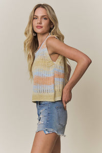 The Sunny Skies Crochet Tank Set: Sunset Orange
