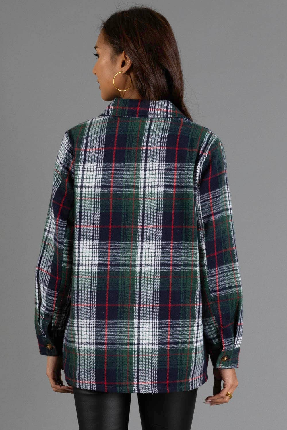 The Evergreen Plaid Shacket: Navy, Green, Red, White