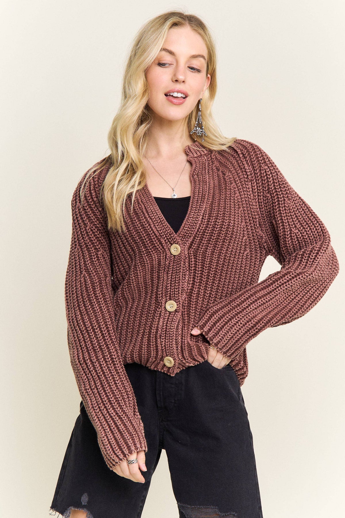 Come As You Are Cotton Cardigan: Brown