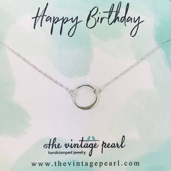 The Vintage Pearl "Happy Birthday Necklace"  (sterling silver)