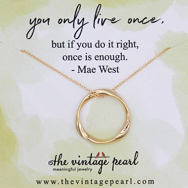 The Vintage Pearl "You Only Live Once" Necklace (gold)