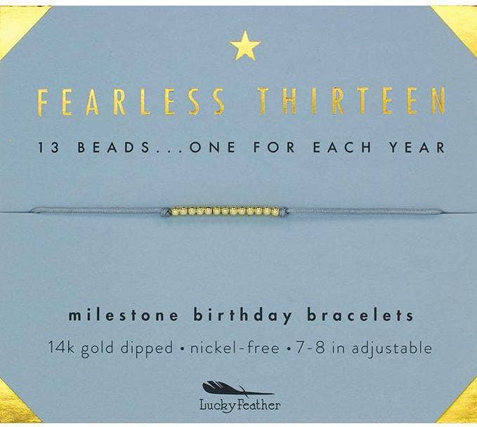 Milestone Birthday Bracelet - GOLD - Thirteen