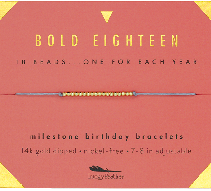 Milestone 18th Birthday Bracelet - GOLD - Eighteen