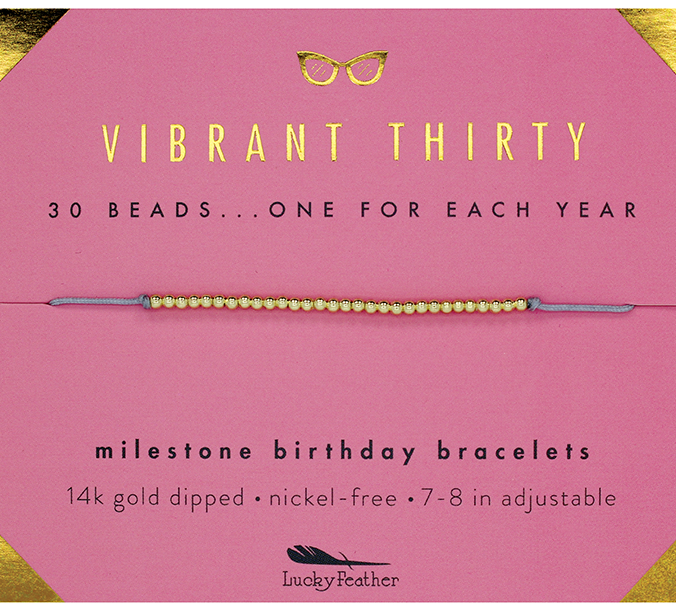 Milestone Birthday Bracelet - GOLD - Thirty